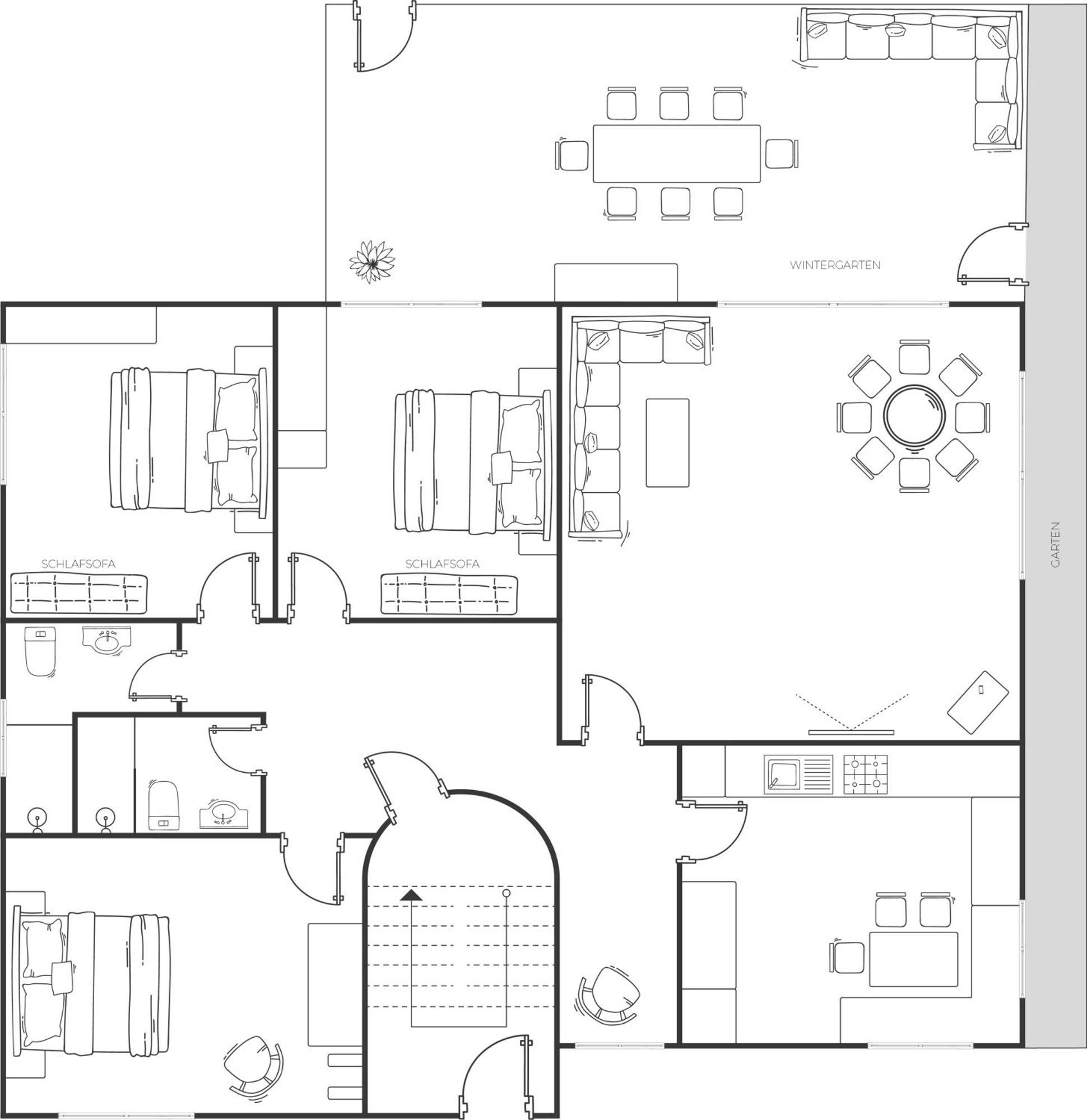 Appartement Rosengarten レンゲンフェルト 部屋 写真
